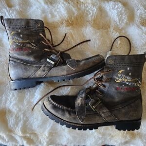 Rangers AVIATION Mens Brown Ralph Lauren Boots 100% Leather 10.5D